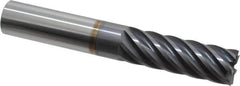 Accupro - 3/4", 2-1/4" LOC, 3/4" Shank Diam, 5" OAL, 7 Flute, Solid Carbide Square End Mill - Single End, AlTiN Finish, Spiral Flute, 37.50° Helix, Centercutting, Right Hand Cut, Right Hand Flute - Americas Industrial Supply