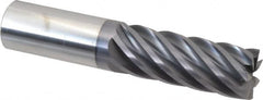Accupro - 1", 2-5/8" LOC, 1" Shank Diam, 5" OAL, 7 Flute, Solid Carbide Square End Mill - Single End, AlTiN Finish, Spiral Flute, 37.50° Helix, Centercutting, Right Hand Cut, Right Hand Flute - Americas Industrial Supply