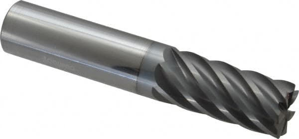Accupro - 3/4", 7 Flute, Single End, Solid Carbide, 0.03" Corner Radius End Mill - 4" OAL, 37° Helix, Right Hand Flute, 1-5/8" LOC, Right Hand Cut - Americas Industrial Supply