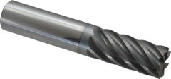 Accupro - 3/4", 7 Flute, Single End, Solid Carbide, 0.03" Corner Radius End Mill - 4" OAL, 37° Helix, Right Hand Flute, 1-5/8" LOC, Right Hand Cut - Americas Industrial Supply