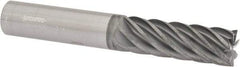 Accupro - 3/4", 2-1/4" LOC, 3/4" Shank Diam, 5" OAL, 7 Flute, Solid Carbide Square End Mill - Single End, nACRo Finish, Spiral Flute, 37.50° Helix, Centercutting, Right Hand Cut, Right Hand Flute - Americas Industrial Supply