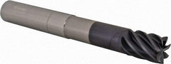 Accupro - 3/4", 1" LOC, 3/4" Shank Diam, 6" OAL, 7 Flute, Solid Carbide Square End Mill - Single End, AlTiN Finish, Spiral Flute, 37.50° Helix, Centercutting, Right Hand Cut, Right Hand Flute - Americas Industrial Supply