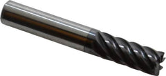 Accupro - 3/8", 7 Flute, Single End, Solid Carbide, 0.02" Corner Radius End Mill - 2-1/2" OAL, 37° Helix, Right Hand Flute, 7/8" LOC, Right Hand Cut - Americas Industrial Supply