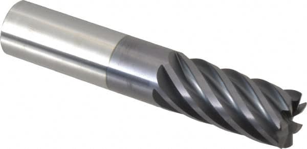 Accupro - 3/4", 7 Flute, Single End, Solid Carbide, 0.03" Corner Radius End Mill - 4" OAL, 37° Helix, Right Hand Flute, 1-5/8" LOC, Right Hand Cut - Americas Industrial Supply