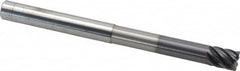 Accupro - 1/2", 7 Flute, Single End, Solid Carbide, 0.03" Corner Radius End Mill - 6" OAL, 38° Helix, Right Hand Flute, 5/8" LOC, Right Hand Cut, 3-1/8" Extended Reach - Americas Industrial Supply
