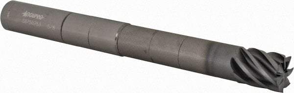 Accupro - 5/8", 3/4" LOC, 5/8" Shank Diam, 6" OAL, 7 Flute, Solid Carbide Square End Mill - Single End, nACRo Finish, Spiral Flute, 37.50° Helix, Centercutting, Right Hand Cut, Right Hand Flute - Americas Industrial Supply