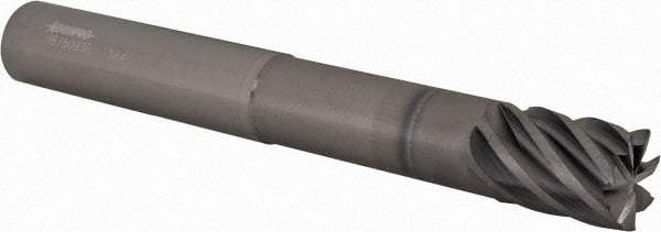 Accupro - 3/4", 1" LOC, 3/4" Shank Diam, 6" OAL, 7 Flute, Solid Carbide Square End Mill - Single End, nACRo Finish, Spiral Flute, 37.50° Helix, Centercutting, Right Hand Cut, Right Hand Flute - Americas Industrial Supply