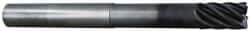 Accupro - 1/2", 7 Flute, Single End, Solid Carbide, 0.02" Corner Radius End Mill - 6" OAL, 38° Helix, Right Hand Flute, 5/8" LOC, Right Hand Cut, 3-1/8" Extended Reach - Americas Industrial Supply