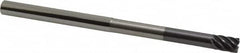 Accupro - 3/8", 7 Flute, Single End, Solid Carbide, 0.02" Corner Radius End Mill - 6" OAL, 38° Helix, Right Hand Flute, 1/2" LOC, Right Hand Cut, 3-1/8" Extended Reach - Americas Industrial Supply