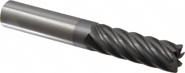 Accupro - 3/4", 7 Flute, Single End, Solid Carbide, 0.03" Corner Radius End Mill - 5" OAL, 37° Helix, Right Hand Flute, 2-1/4" LOC, Right Hand Cut - Americas Industrial Supply