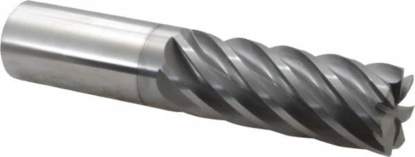 Accupro - 1", 7 Flute, Single End, Solid Carbide, 0.03" Corner Radius End Mill - 5" OAL, 37° Helix, Right Hand Flute, 2-5/8" LOC, Right Hand Cut - Americas Industrial Supply