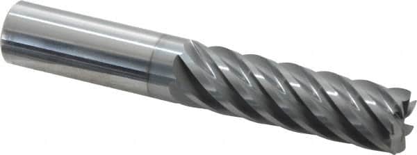 Accupro - 5/8", 7 Flute, Single End, Solid Carbide, 0.03" Corner Radius End Mill - 4" OAL, 37° Helix, Right Hand Flute, 2-1/8" LOC, Right Hand Cut - Americas Industrial Supply