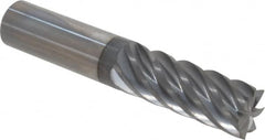 Accupro - 5/8", 1-5/8" LOC, 5/8" Shank Diam, 3-1/2" OAL, 7 Flute, Solid Carbide Square End Mill - Single End, nACRo Finish, Spiral Flute, 37.50° Helix, Centercutting, Right Hand Cut, Right Hand Flute - Americas Industrial Supply