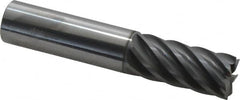 Accupro - 3/4", 1-5/8" LOC, 3/4" Shank Diam, 4" OAL, 7 Flute, Solid Carbide Square End Mill - Single End, nACRo Finish, Spiral Flute, 37.50° Helix, Centercutting, Right Hand Cut, Right Hand Flute - Americas Industrial Supply