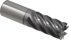 Accupro - 1", 2" LOC, 1" Shank Diam, 4" OAL, 7 Flute, Solid Carbide Square End Mill - Single End, nACRo Finish, Spiral Flute, 37.50° Helix, Centercutting, Right Hand Cut, Right Hand Flute - Americas Industrial Supply