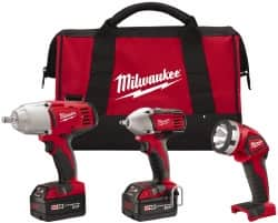 Milwaukee Tool - 18 Volt Cordless Tool Combination Kit - Americas Industrial Supply