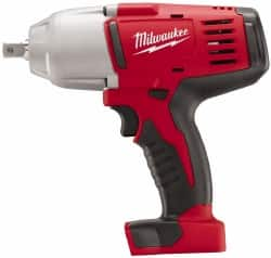 Milwaukee Tool - 1/2" Drive 18 Volt Pistol Grip Cordless Impact Wrench & Ratchet - 0 to 1,900 RPM, 0 to 2,200 BPM, 450 Ft/Lb Torque, Lithium-Ion Batteries Not Included - Americas Industrial Supply