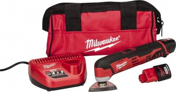 Milwaukee Tool - 12 Volt, Cordless Multi Tool Kit - 5,000 to 20,000 RPM, Battery Included - Americas Industrial Supply