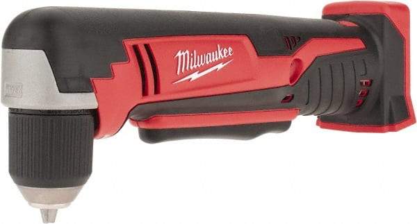 Milwaukee Tool - 18 Volt 3/8" Chuck Right Angle Handle Cordless Drill - 0-1500 RPM, Keyless Chuck, Reversible, Lithium-Ion Batteries Not Included - Americas Industrial Supply