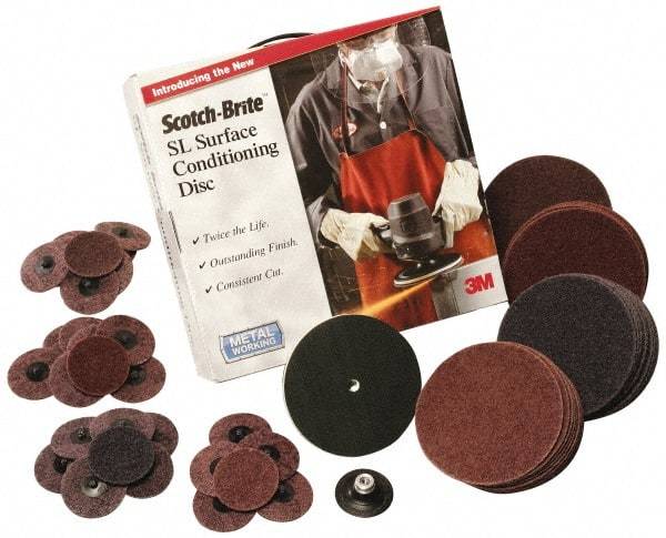 3M - 7" Diam, Aluminum Oxide Hook & Loop Disc - Coarse Grade, Nonwoven, Series SL-DH - Americas Industrial Supply