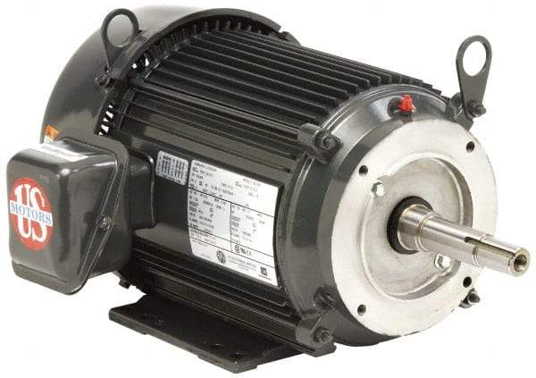 US Motors - 1 hp, TEFC Enclosure, No Thermal Protection, 1,725 RPM, 575 Volt, 60 Hz, Three Phase Standard Efficient Motor - Size 56 Frame, C-Face Mount, 1 Speed, Ball Bearings, 1.35 Full Load Amps, B Class Insulation, CW Lead End - Americas Industrial Supply