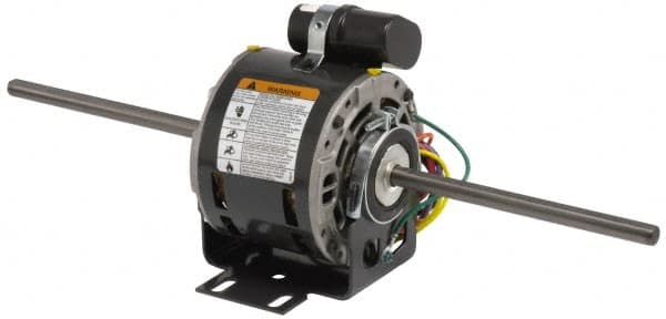 US Motors - 1/6 hp, OPAO Enclosure, Auto Thermal Protection, 1,075 RPM, 115 Volt, 60 Hz, Single Phase Permanent Split Capacitor (PSC) Motor - Size 48YZ Frame, Stud Mount, 3 Speed, Sleeve Bearings, 2.9 Full Load Amps, A Class Insulation, CCW Lead End - Americas Industrial Supply