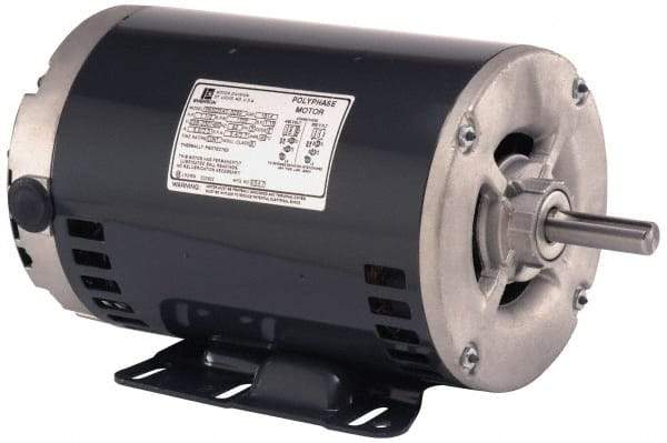 US Motors - 1.5 hp, OPAO Enclosure, Auto Thermal Protection, 1,725 RPM, 208-230/460 Volt, 60/50 Hz, Three Phase Standard Efficient Motor - Size 56HZ Frame, Rigid Mount, 1 Speed, Ball Bearings, 5.0/2.5/5.2/2.6 Full Load Amps, B Class Insulation, Reversible - Americas Industrial Supply