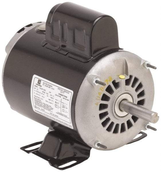 US Motors - 5 hp, ODP Enclosure, No Thermal Protection, 1,740 RPM, 230 Volt, 60 Hz, Single Phase Permanent Split Capacitor (PSC) Motor - Size 215 Frame, Rigid Mount, 1 Speed, Ball Bearings, 22 Full Load Amps, F Class Insulation - Americas Industrial Supply