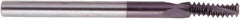 Regal Cutting Tools - #10-32 UN, 0.12" Cutting Diam, 3 Flute, Solid Carbide Helical Flute Thread Mill - Internal/External Thread, 5/16" LOC, 2" OAL, 1/8" Shank Diam - Americas Industrial Supply