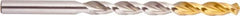 National Twist Drill - Letter W 130° Cobalt Jobber Drill - TiN Finish, Right Hand Cut, Spiral Flute, Straight Shank, 5-1/8" OAL - Americas Industrial Supply