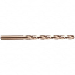 National Twist Drill - Letter L 135° Cobalt Jobber Drill - Gold Finish Finish, Right Hand Cut, Spiral Flute, Straight Shank, 4-1/4" OAL, Split Point - Americas Industrial Supply