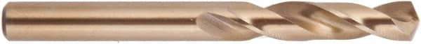National Twist Drill - 0.397" 135° Spiral Flute Cobalt Screw Machine Drill Bit - Gold Finish Finish, Right Hand Cut, 1-15/16" Flute Length, 3-5/16" OAL, Split Point, Straight Shank - Americas Industrial Supply