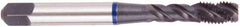 Regal Cutting Tools - M14x1.50 Metric Fine 3 Flute Bottoming Spiral Flute Tap - Vanadium High Speed Steel, Oxide Finish, Right Hand Flute, Right Hand Thread, D6, Series Triple Crown - Americas Industrial Supply