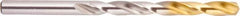 National Twist Drill - Letter W 135° High Speed Steel Jobber Drill - TiN Finish, Right Hand Cut, Spiral Flute, Straight Shank, 5-1/8" OAL, Split Point - Americas Industrial Supply