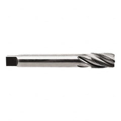 Regal Cutting Tools - 1/4-18 NPTF, 4 Flutes, Taper Chamfer, Bright Finish, High Speed Steel, Spiral Flute Pipe Tap - Right Hand Flute, 9/16" Shank Diam, 15/16" Thread Length, 3/8" Square Size, - Americas Industrial Supply