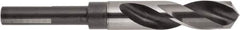 National Twist Drill - 1-13/64" Drill, 118° Point, High Speed Steel Silver Deming & Reduced Shank Drill Bit - Bright Finish, 6" OAL, Flats on Shank, 3" Flute Length, Right Hand Cut, Spiral Flute - Americas Industrial Supply