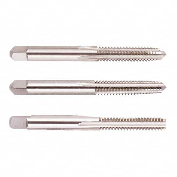 Regal Cutting Tools - #1-72 UNF, 2 Flute, Bottoming, Plug & Taper, Uncoated, Uncoated Finish, High Speed Steel Tap Set - 1-11/16" OAL, 3/8" Thread Length, 2B Class of Fit - Americas Industrial Supply