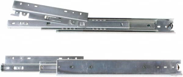 Knape & Vogt - 24" Slide Length, 24" Travel Length, Steel Drawer Slide - 9-1/2" Wide, 3-1/2" High, 200 Lb Capacity at Full Extension, Zinc Finish - Americas Industrial Supply