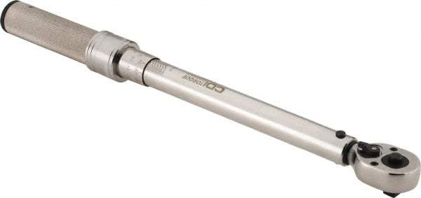 CDI - 3/8" Drive Micrometer Torque Wrench - 14.1 N/m to 82 N/m Torque, 16" OAL, 0.6 N/m Graduation, Pear Head - Americas Industrial Supply