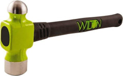 Wilton - 2 Lb Head Drop Forged Steel Ball Pein Hammer - Steel Handle with Grip, 14" OAL, Steel Rods Throughout for Added Strength - Americas Industrial Supply