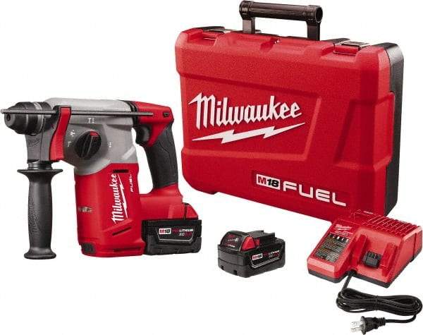 Milwaukee Tool - 18 Volt 1" SDS Plus Chuck Cordless Rotary Hammer - 0 to 4,900 BPM, 0 to 1,400 RPM, Reversible - Americas Industrial Supply