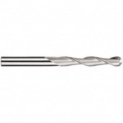 SGS - 5/8" Diam, 3" LOC, 2 Flute Solid Carbide Ball End Mill - TiN Finish, Single End, 6" OAL, 5/8" Shank Diam, Spiral Flute - Americas Industrial Supply