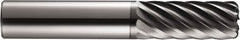 SGS - 12mm, 9 Flute, Single End, Solid Carbide, 3mm Corner Radius End Mill - 83mm OAL, 35° Helix, Right Hand Flute, 26mm LOC, Right Hand Cut - Americas Industrial Supply