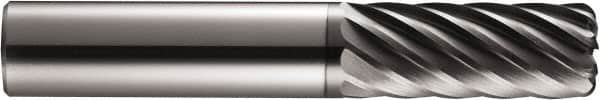 SGS - 12mm, 9 Flute, Single End, Solid Carbide, 1mm Corner Radius End Mill - 83mm OAL, 35° Helix, Right Hand Flute, 26mm LOC, Right Hand Cut - Americas Industrial Supply