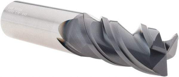 SGS - 1", 3 Flute, Single End, Solid Carbide, 0.04" Corner Radius End Mill - 5" OAL, Right Hand Flute, 2-1/4" LOC, Right Hand Cut - Americas Industrial Supply