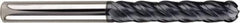 SGS - 12mm Diam, 75mm LOC, 4 Flute Solid Carbide Ball End Mill - AlTiN Finish, Single End, 150mm OAL, 12mm Shank Diam, Spiral Flute - Americas Industrial Supply