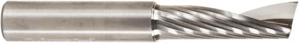 Amana Tool - 1/2" Cutting Diam x 1-5/8" Length of Cut, 1 Flute, Upcut Spiral Router Bit - Uncoated, Right Hand Cut, Solid Carbide, 3-1/2" OAL x 1/2" Shank Diam, 30° Helix Angle - Americas Industrial Supply