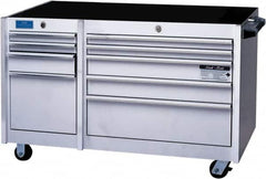 CDI - 9 Drawer Steel/Aluminum/Stainless Steel Tool Roller Cabinet - 45" Wide x 33" High x 24" Deep, Ball Bearing Drawer Slides - Americas Industrial Supply