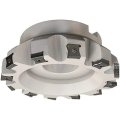 Iscar - 4" Cut Diam, 1-1/2" Arbor Hole, 0.118" Max Depth of Cut, 86° Indexable Chamfer & Angle Face Mill - 10 Inserts, LN.. 1506.. Insert, Right Hand Cut, 10 Flutes, Series TangMill - Americas Industrial Supply