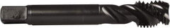 DORMER - M14x2.00 Metric Coarse 3 Flute 6H Modified Bottoming Spiral Flute Tap - Powdered Metal, Oxide Finish, 3-19/32" OAL, Right Hand Flute, Right Hand Thread, Series E008 - Americas Industrial Supply